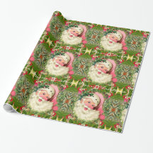 Vintage-Rosa-Santa für Weihnachten 76cm x 1,8m