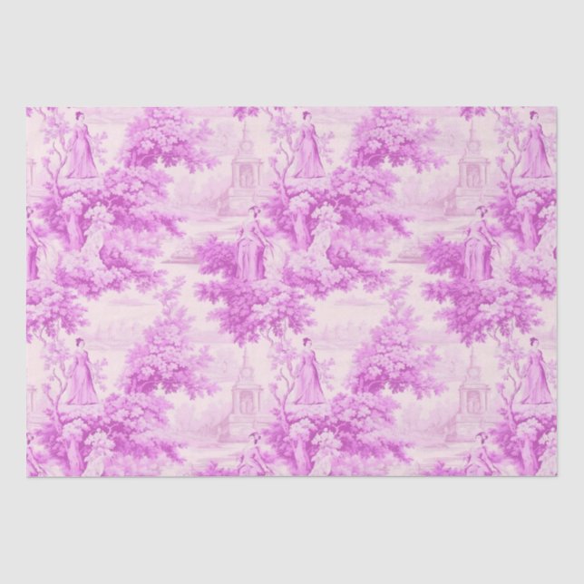 Vintage Rosa Toile Seidenpapier (Vorderseite)