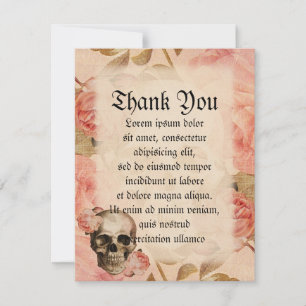 Vintage-Rosa-Totenkopf-Collage Dankeskarte
