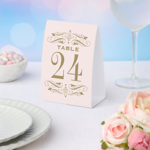 Vintage-Rosa- und Antikgold-Verzierung Hochzeit Tischaufsteller