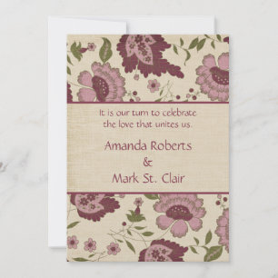 Vintage Rosa und Tan Hochzeitseinladung Einladung
