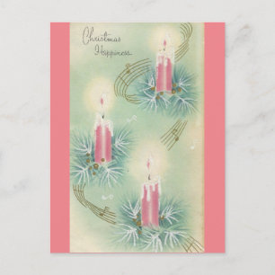 Vintage rosa Weihnachtsfreude Feiertagspostkarte