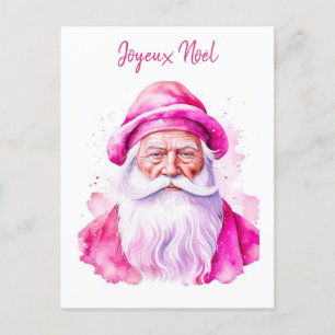 Vintage Rosa Weihnachtsmann Retro personalisiertes Postkarte