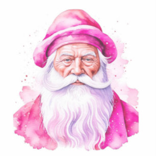 Vintage Rosa Weihnachtsmann Retro Weihnachten Aufkleber