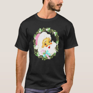 Vintage Rosa Weihnachtsmann Rosa Weihnachten T-Shirt