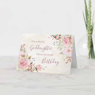 Vintage rosafarbene Blumenkarte zum Geburtstag der Dankeskarte