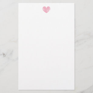 Vintage rosafarbene Herz-Hochzeitspapeterie Briefpapier