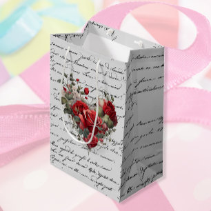 VINTAGE ROSE 2 MITTLERE GESCHENKTÜTE