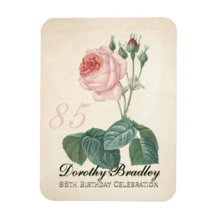 Vintage Rose 85. Geburtstagsfeier Magnet