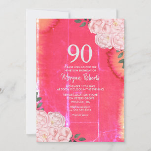 Vintage Rose 90e Invitation anniversaire