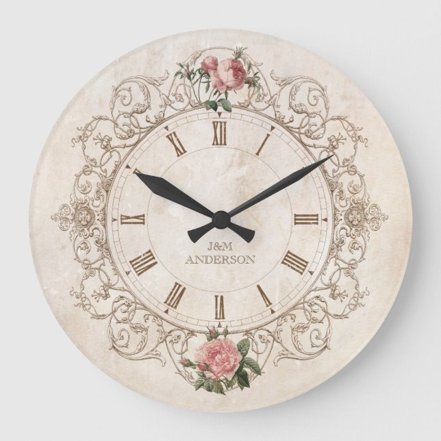 Vintage Rose Antike Uhr (Vorderseite)