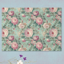 Vintage Rose Aqua Decoupage