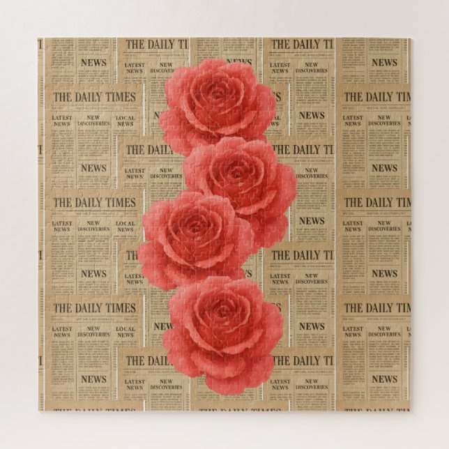 Vintage Rose auf antikem Papier (Vertikal)