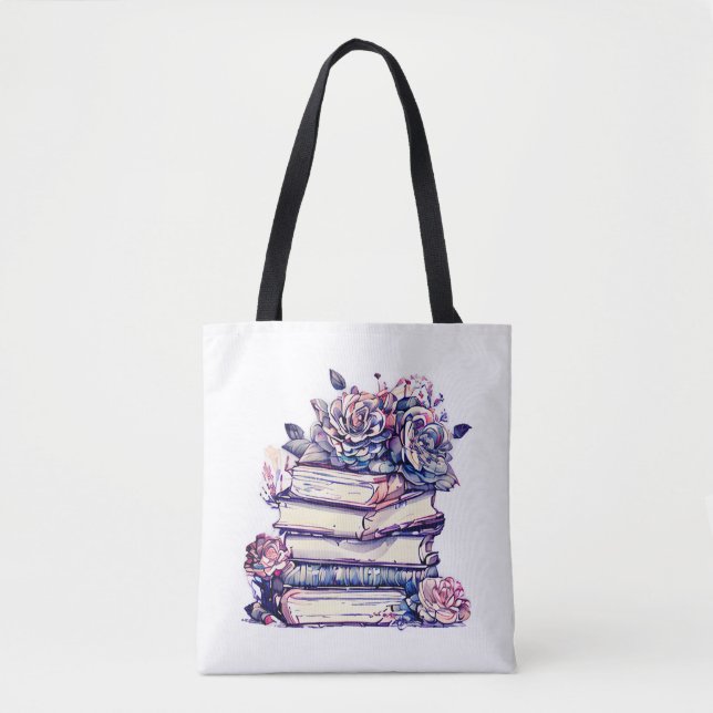 Vintage Rose aus antiken Büchern Tasche (Vorderseite)