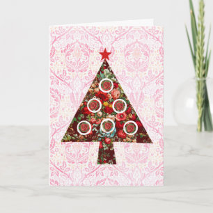 Vintage Rose Barockstil Weihnachtsbaumkarte Karte