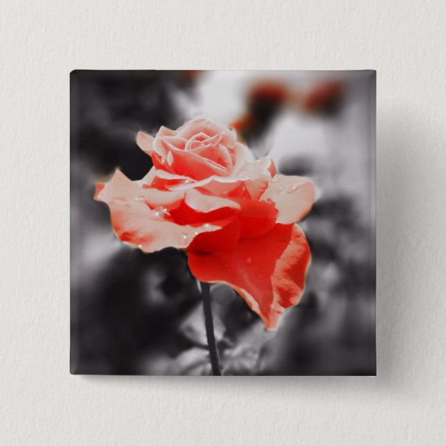 Vintage Rose Blume #2 Button (Vorderseite)