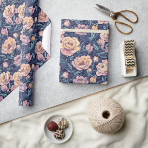 Vintage Rose Blume Geschenkpapier
