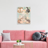 Vintage-Rose-Blumen-Cottage-Garten-Katzen Pangur B