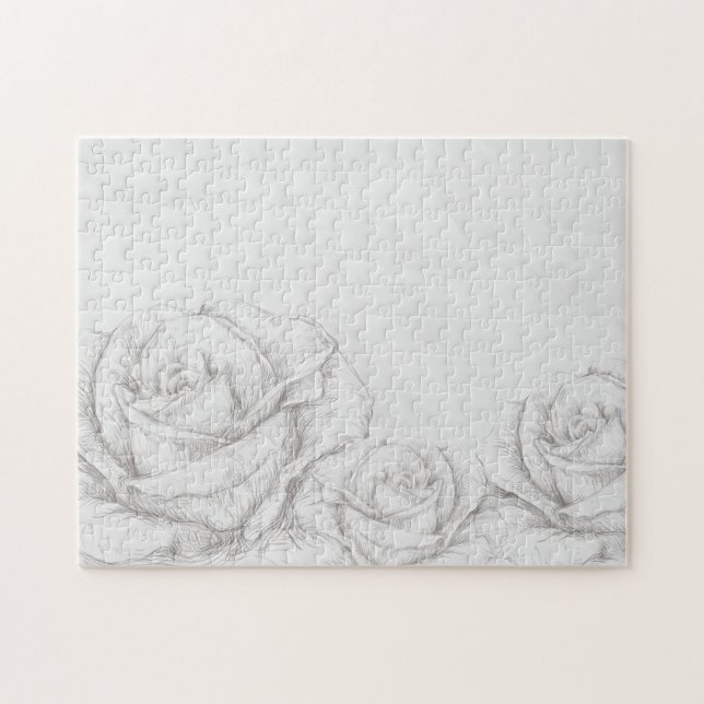 Vintage Rose Blumengrau dekorativ (Horizontal)