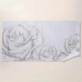 Vintage Rose Blumengrau dekorativ Strandtuch