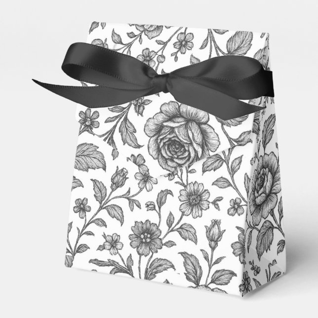 Vintage Rose Blumenmuster Geschenkschachtel (Vorderseite)