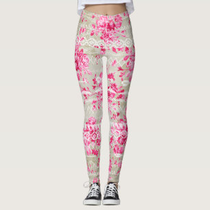 Vintage Rose Blumenmuster Leggings