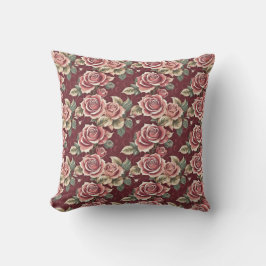 Vintage Rose Blumenwirbel Kissen