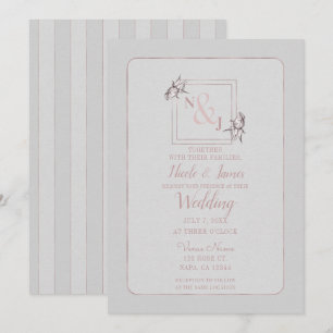 Vintage Rose Botanische Naturrosa-Hochzeit Einladung