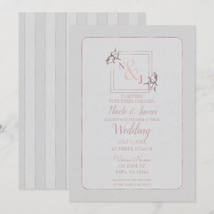 Vintage Rose Botanische Naturrosa-Hochzeit Einladung