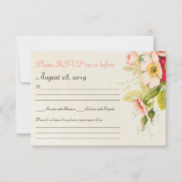 Vintage Rose Bouquet Blumenzwiebelkarte RSVP Karte