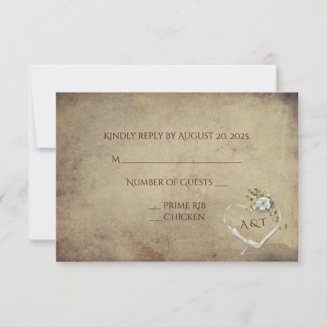 Vintage Rose Bouquet UAWG RSVP Karte (Vorderseite)