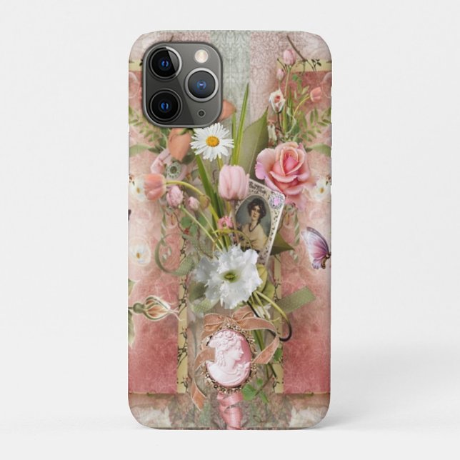 Vintage Rose Case-Mate iPhone Hülle (A phone case with a vintage floral design, featuring a bouquet of pink roses.)