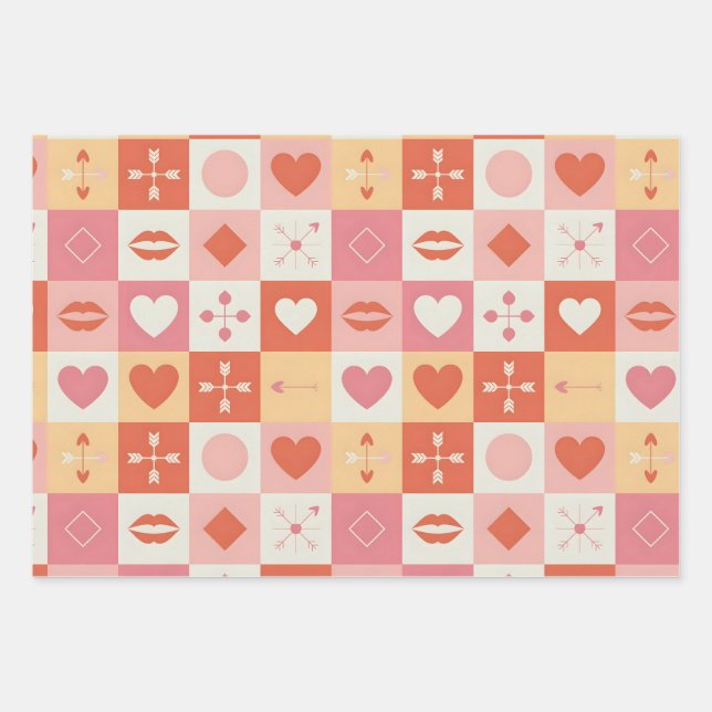 Vintage rose classic romantic geschenkpapier set (Vorderseite)