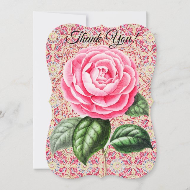 Vintage Rose dank Flachkarte Dankeskarte (Vorderseite)