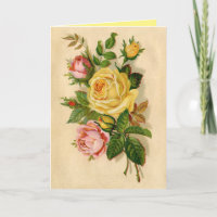 Vintage Rose Dankeschön-Grußkarte