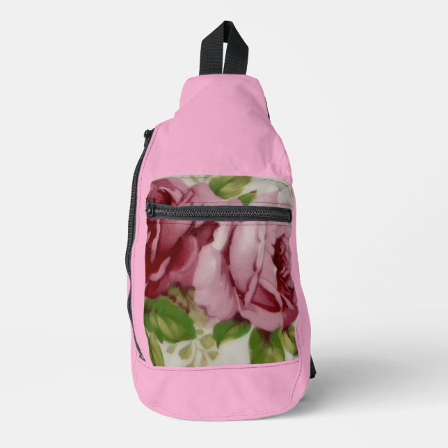 Vintage Rose Elegance  Crossbody Bag (Vorderseite)