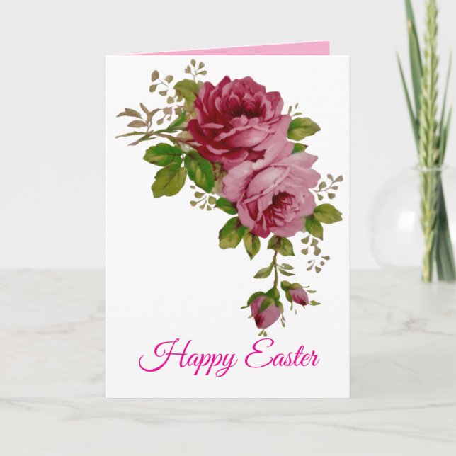 Vintage Rose Elegance Feiertagskarte (Vorderseite)