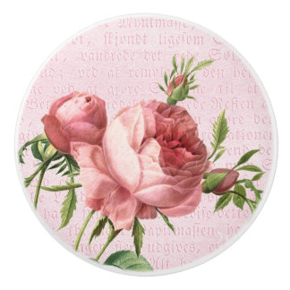 Vintage Rose elegante Keramik Drehknopf in Rosa Keramikknauf