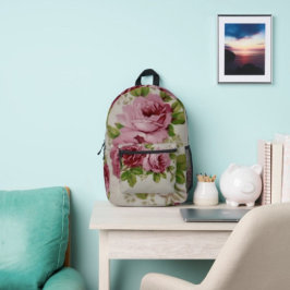Vintage Rose Eleganz Bedruckter Rucksack
