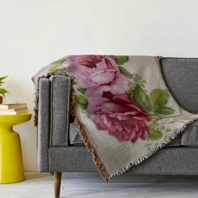 Vintage Rose Eleganz  Decke (Throw Blanket Dimensions: 54"l x 38"w Material: 100% polyester; soft touch.
)