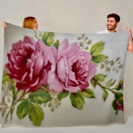 Vintage Rose Eleganz Fleece-Decke Fleecedecke