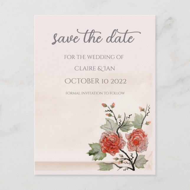 Vintage Rose ( Erröten ) Postkarte (Vorderseite)