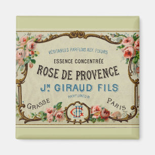 Vintage Rose Étiquette Paris Fridge Magnet