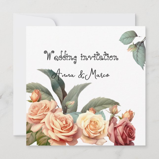 Vintage Rose Feiertagskarte (Vorderseite)