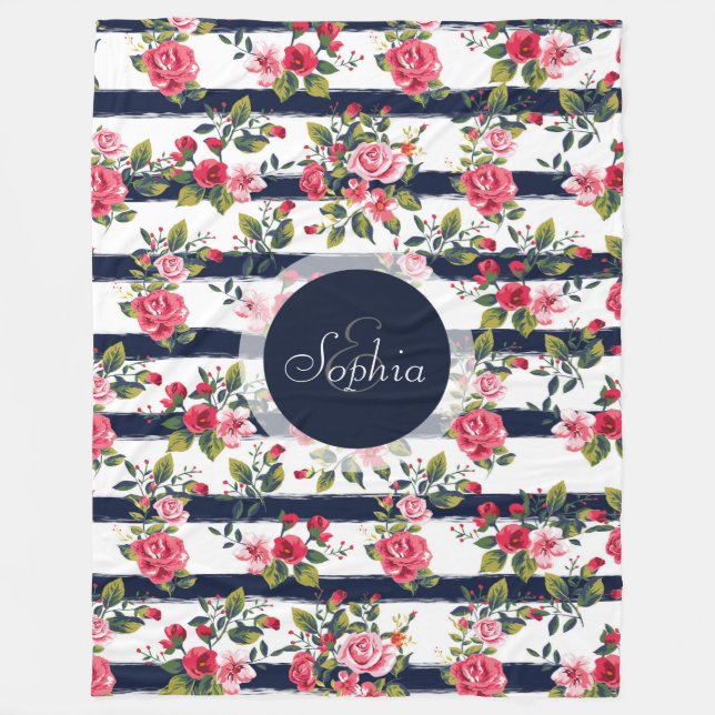 Vintage Rose Fleecedecke (Vorderseite)