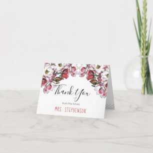 Vintage rose floral Merci nuptial