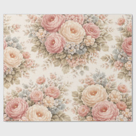 Vintage Rose Floral Pattern | Elegant Pastel  Geschenkpapier
