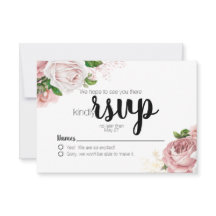 Vintage rose Floral Rose Marine Blue Wedding RSVP