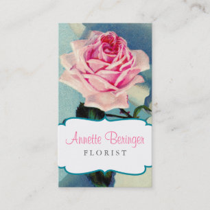 Vintage Rose Florist Business Card Visitenkarte