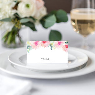 Vintage Rosé Frühlingsblumen-Hochzeit Platzkarte